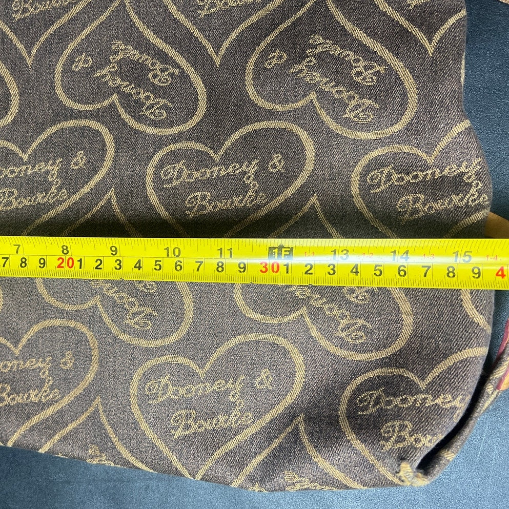 Dooney & Bourke Beige Mini Shoulder Purse Heart Signature Handbag Slouch Purse