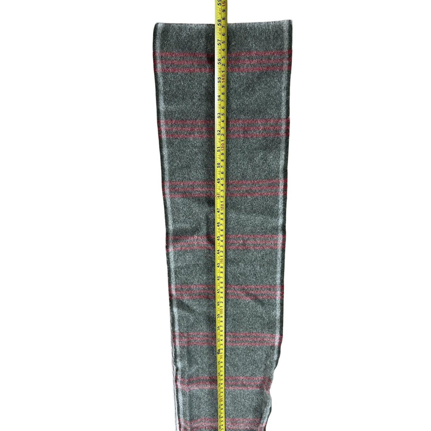 Faribault Woolen Mill Co. Scarf Mens One Size Gray Wool Striped Made USA Winter