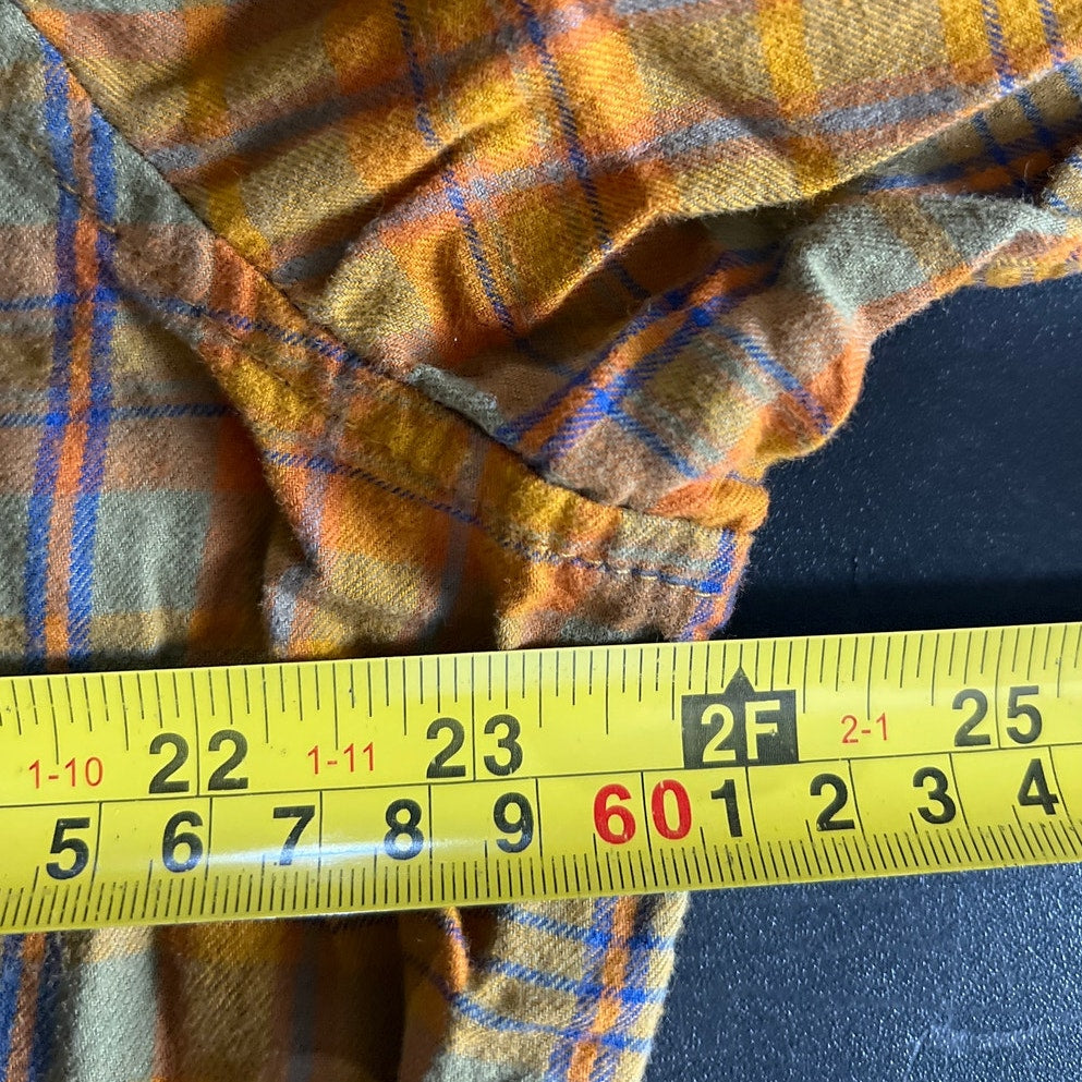 REI Cooperative 100% Cotton Size XL Plaid Button Down Orange Men's