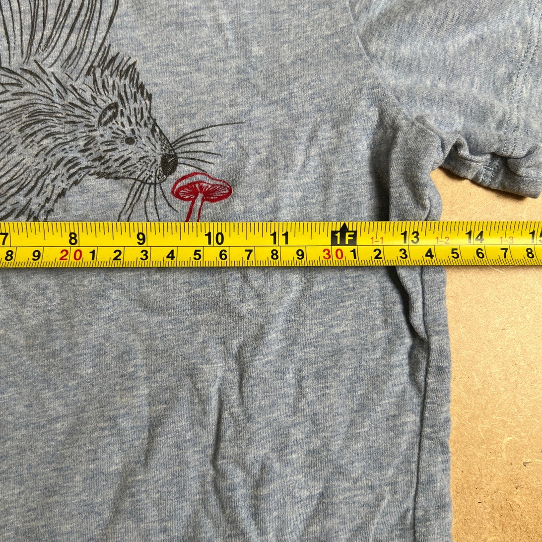 Mini Boden 6-7Y Boys Gray Hedge Hog With Plants T-Shirt