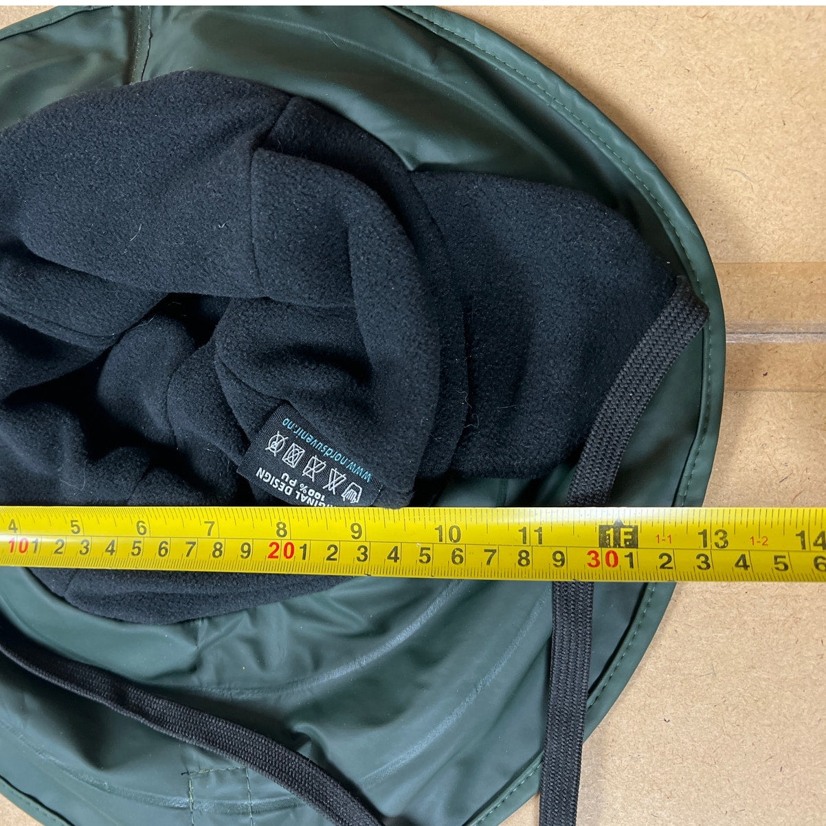 Norwegian Black Waterproof Bucket Rain Hat Size 57cm Fleece Lining Ear Flaps