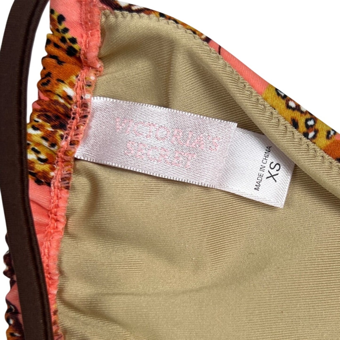 Victoria Secret Size XS Womens String Bikini Top Swim Suit Pink Butterflies