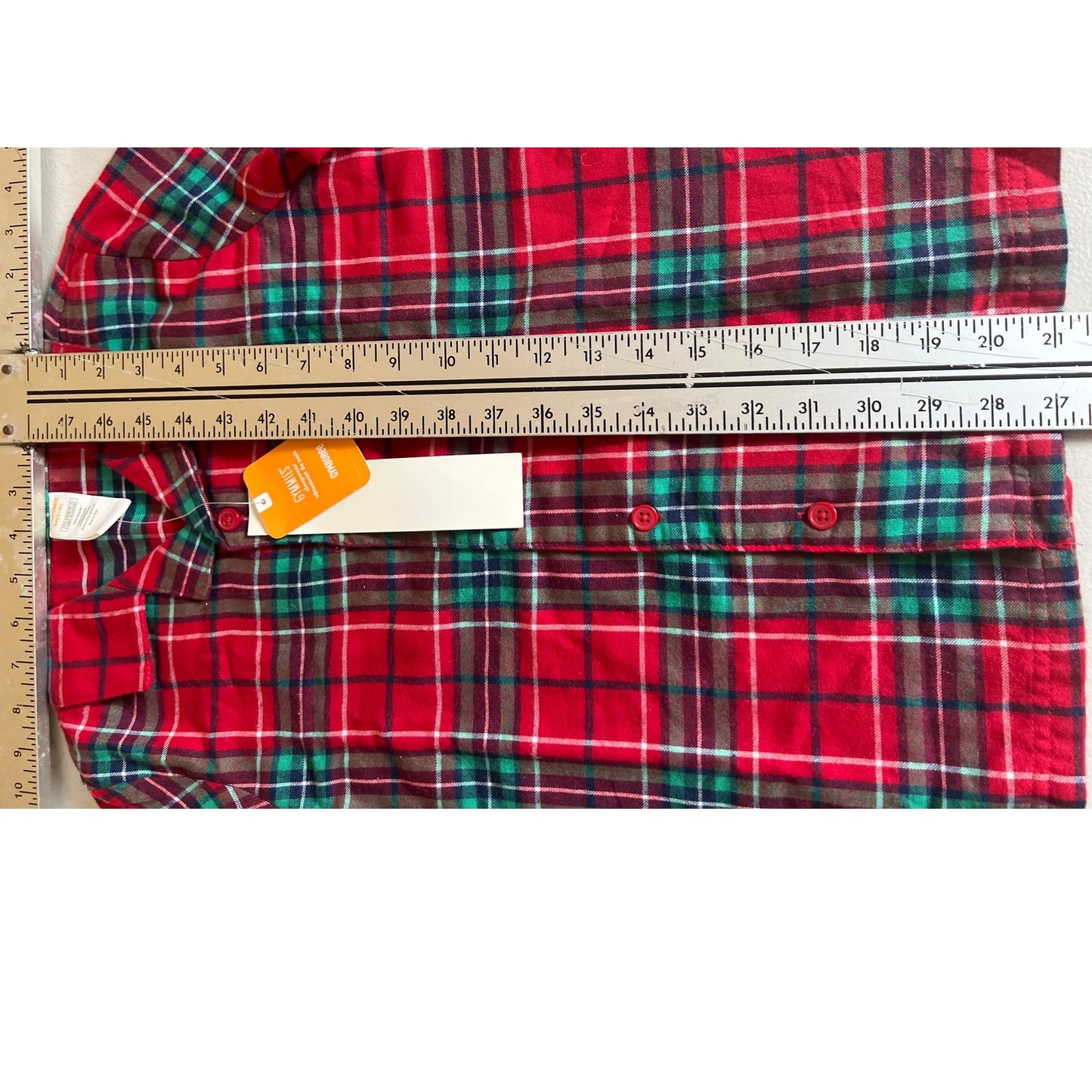 Gymbore M(7-8) NWT Sleepwear Plaid Boys Button Up Top