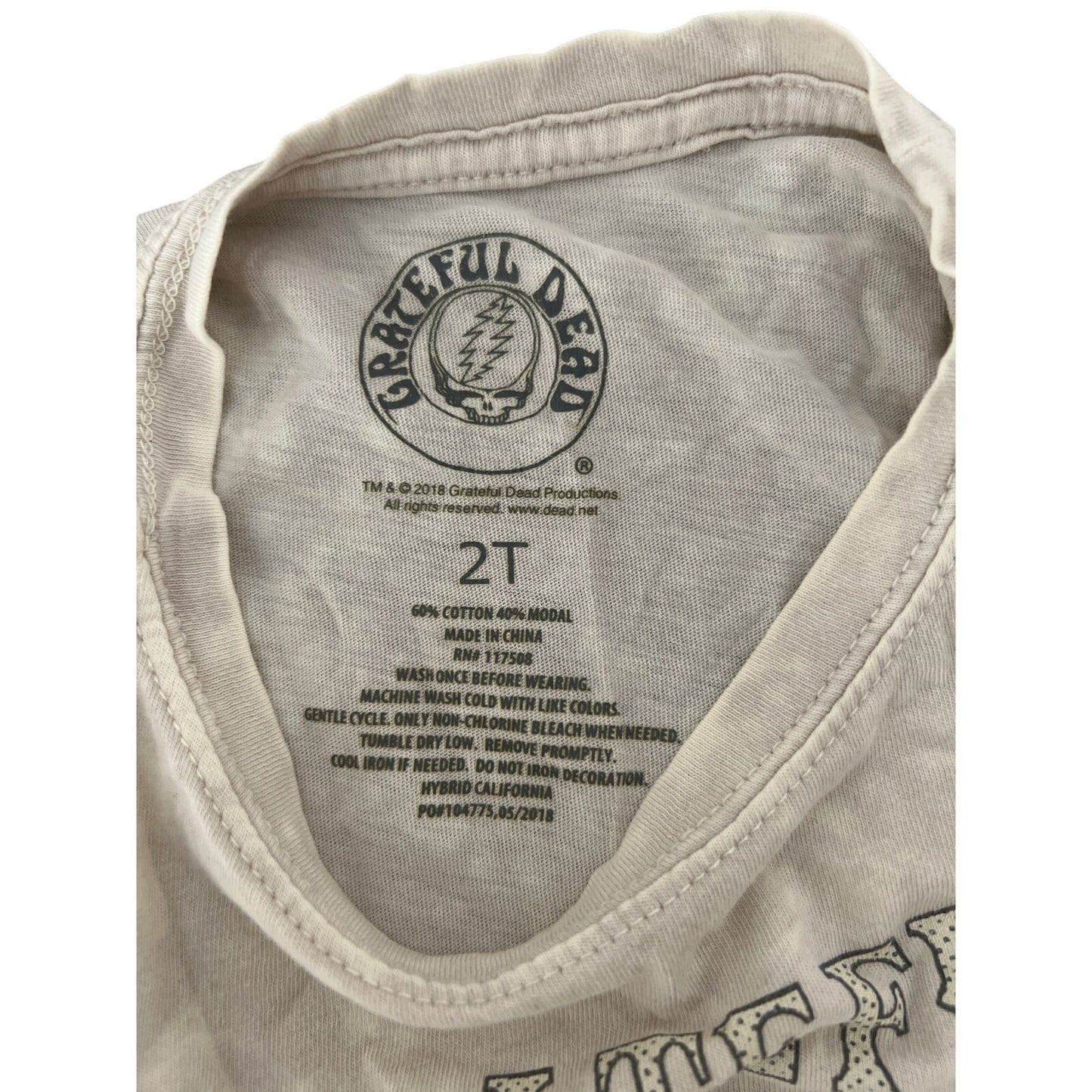 2018 Grateful Dead 2T Toddler Graphic Skull T-shirt