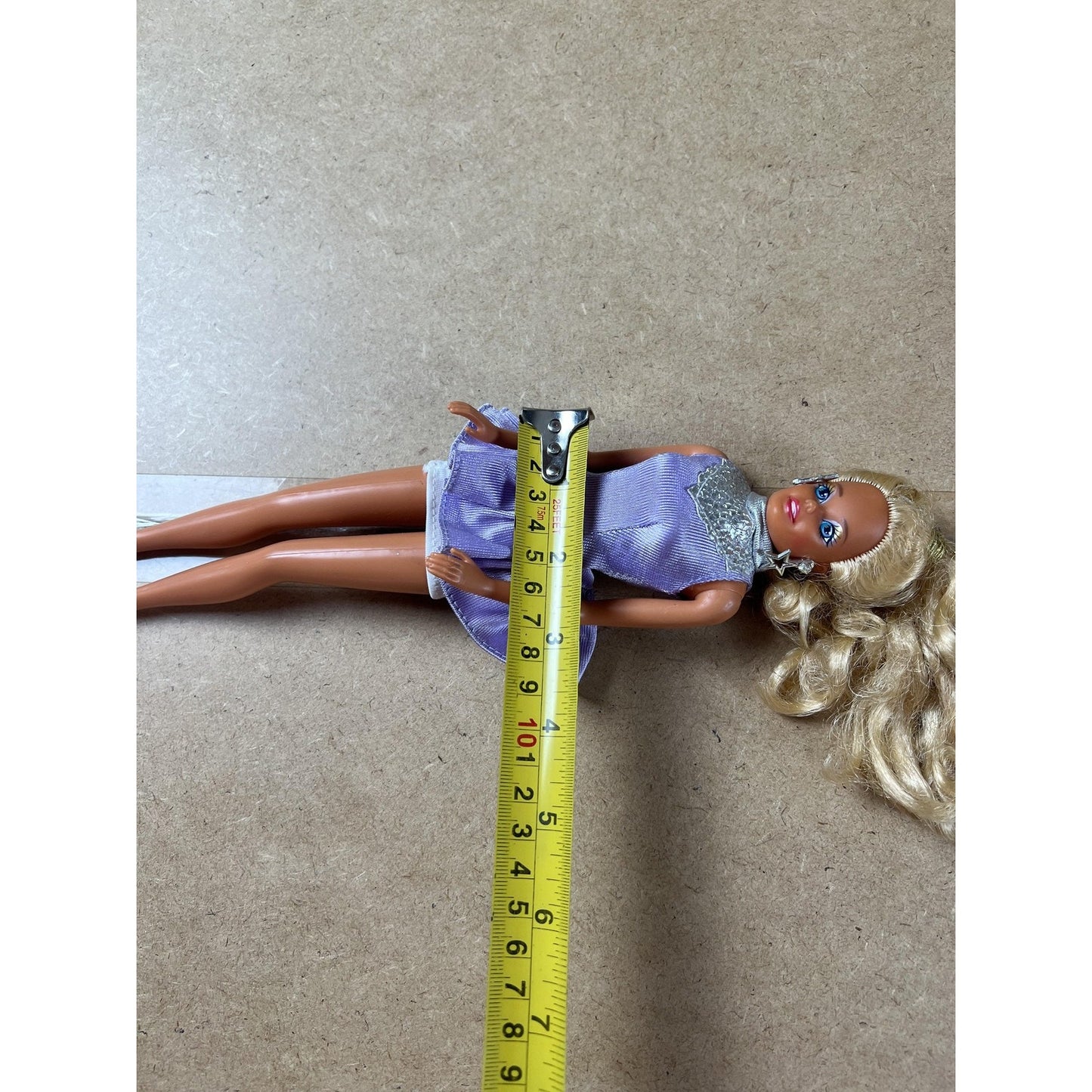 Vintage Mattel Fashion Doll Blonde Purple Dress 1976 Neck Marked Collectible