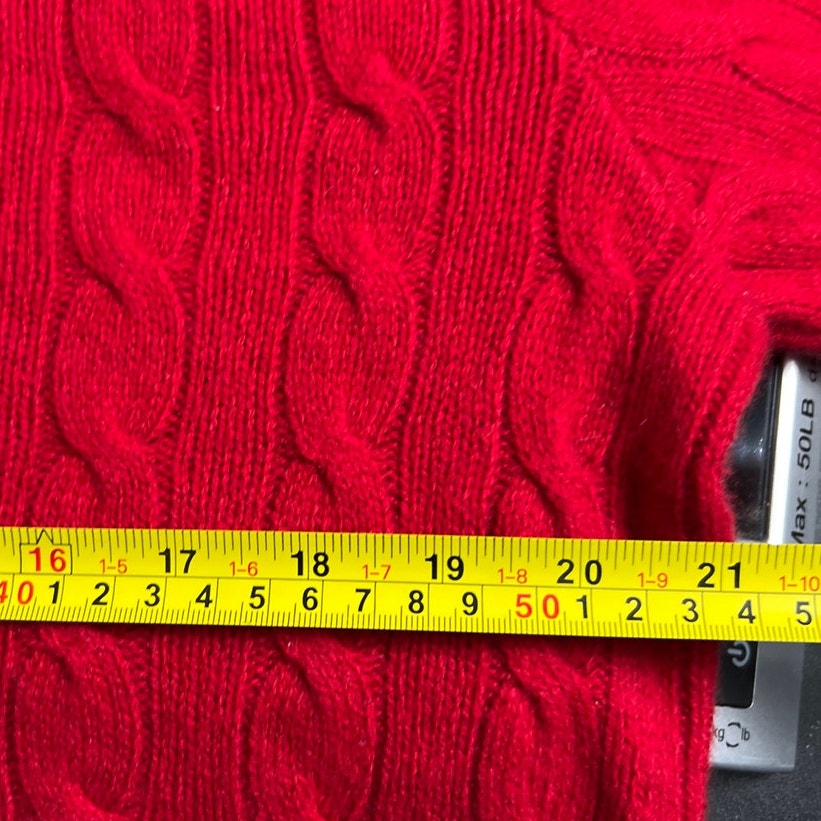Polo Ralph Lauren Wool Size Large Red Pullover Cable Knit