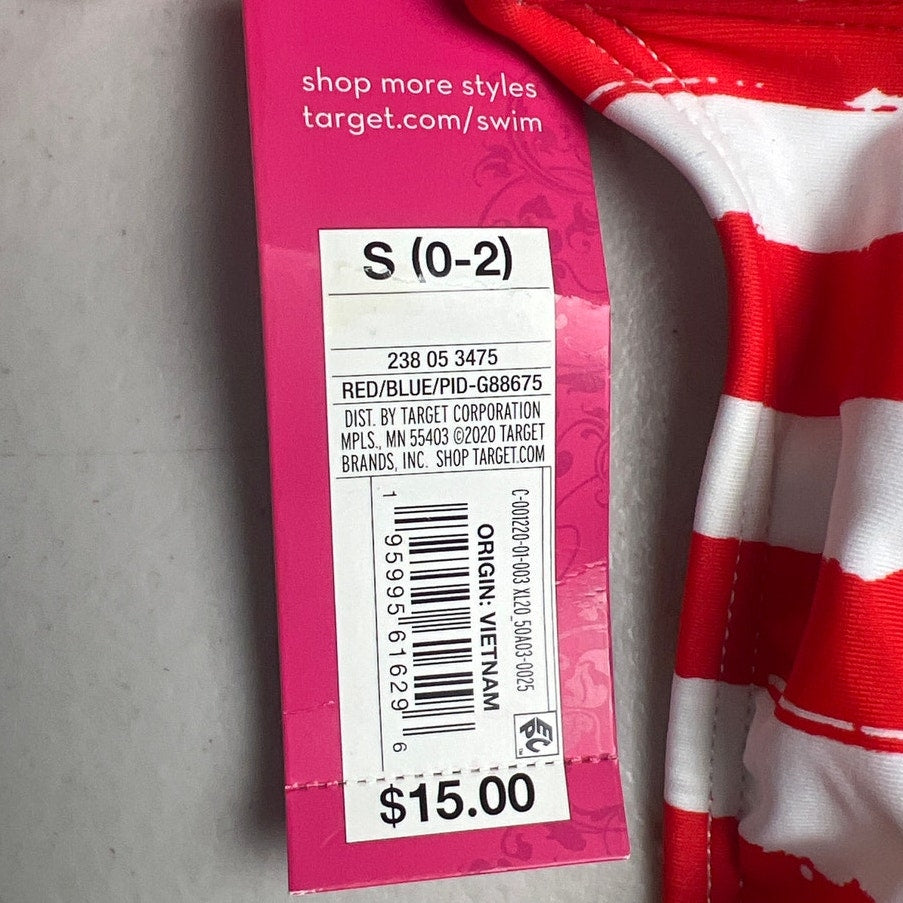 Xhilaration NWT Swim Bottom Striped Red Size Small Side Tie