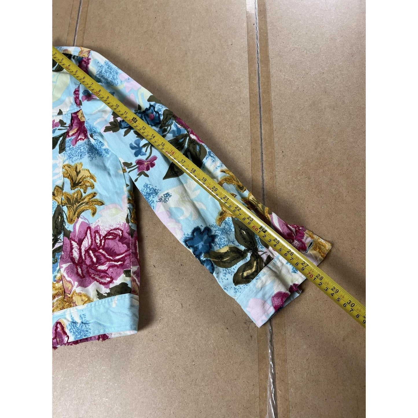 Lifestyle Jacket Womens XL Multicolor Floral Twill Lined Button Short Casual