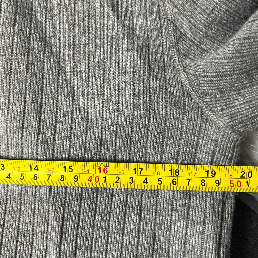 Prana Size Medium Full Zip Wool Blend Sweater Gray