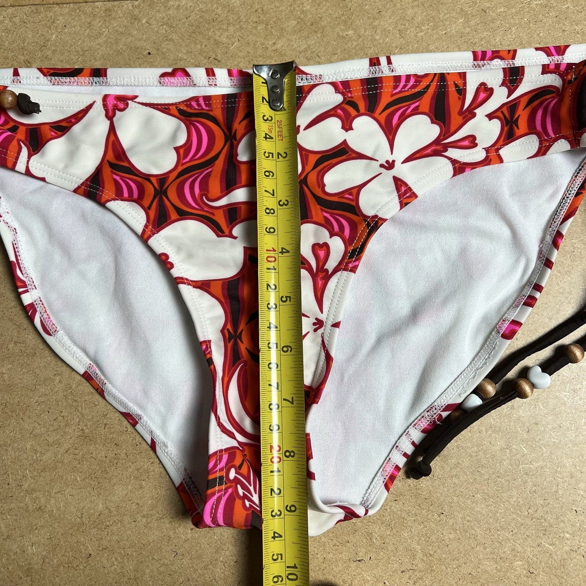 In Mocean Bottom Womens L Multicolor Floral Bikini Lined Adjustable Beaded