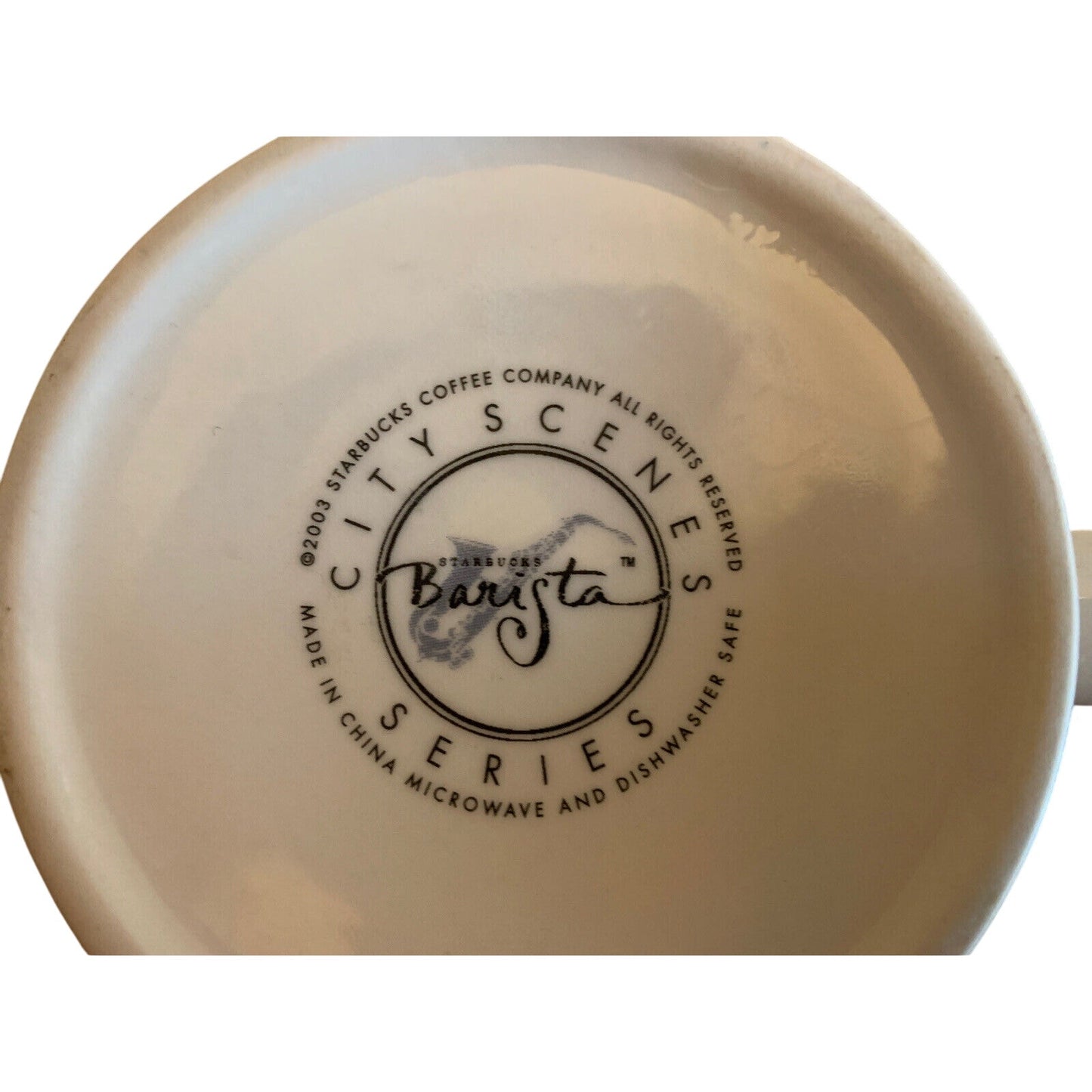 Starbucks 2003 CHICAGO City Scenes Barista 14oz coffee mug set - Qty 2