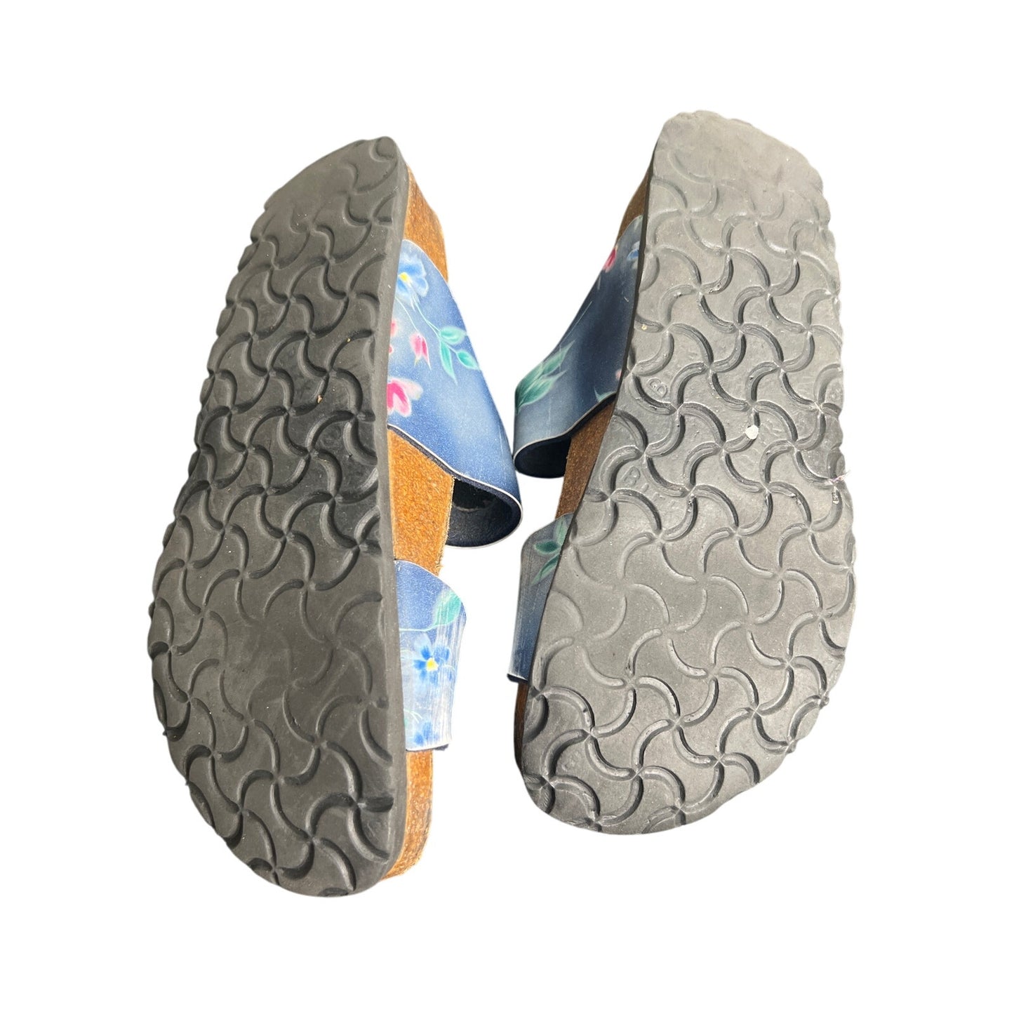 Papillio Birkenstock Arizona Women's US 4 Blue Floral Slide Sandals