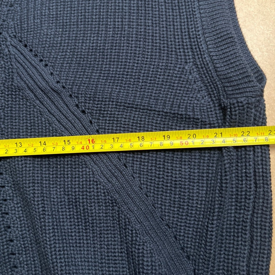 Able Black Button Down 100% Cotton Vest Size Small