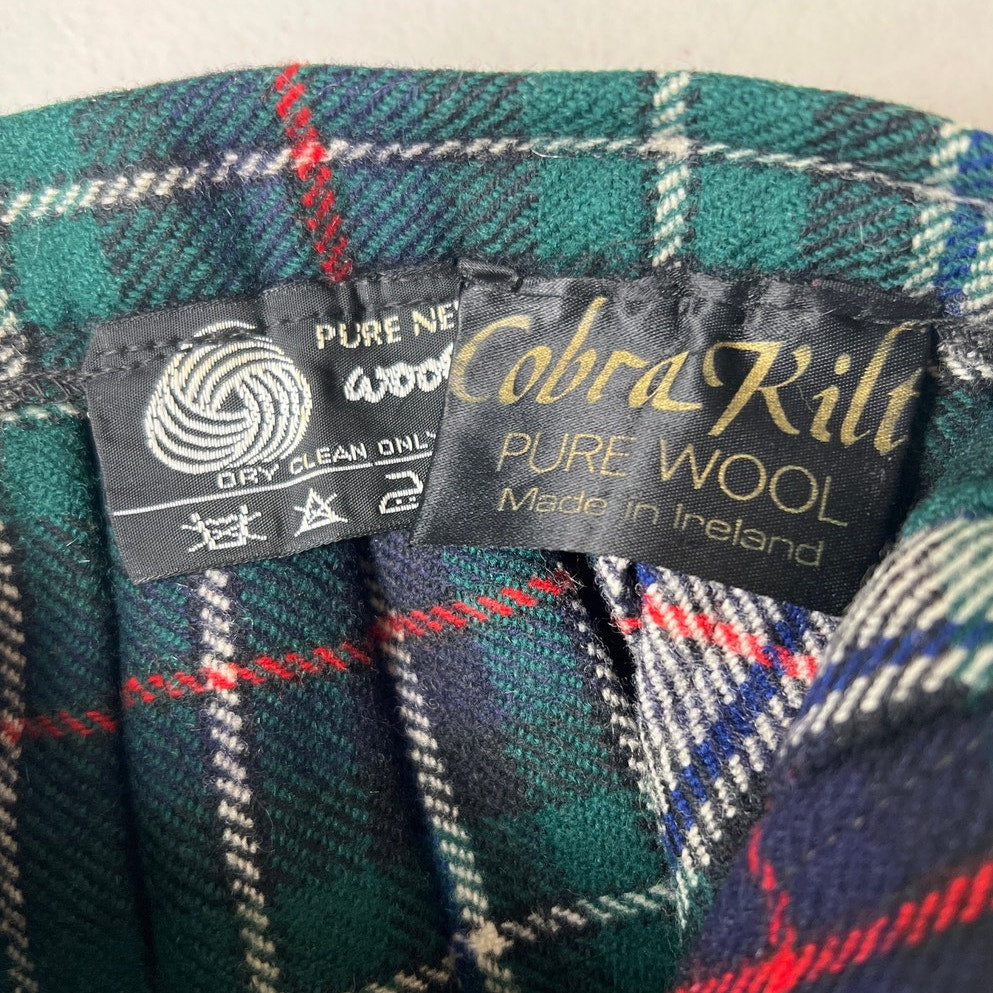 Vintage CobraKilt Pure Wool Made In Ireland Plaid *Dimensions In Pictures*