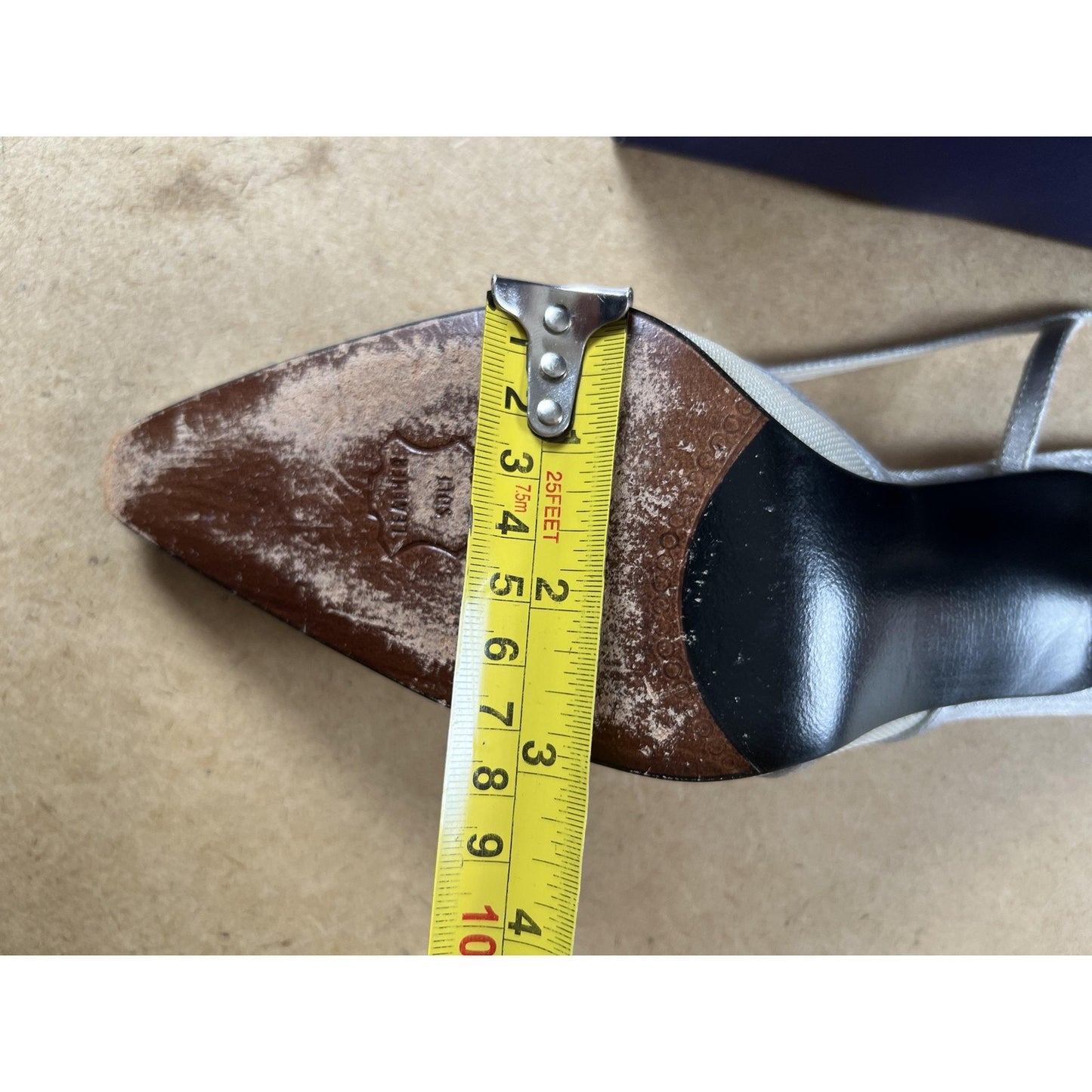 Stuart Weitzman Shoes Womens 7 Silver Slingback Premier Stiletto Pointed Toe