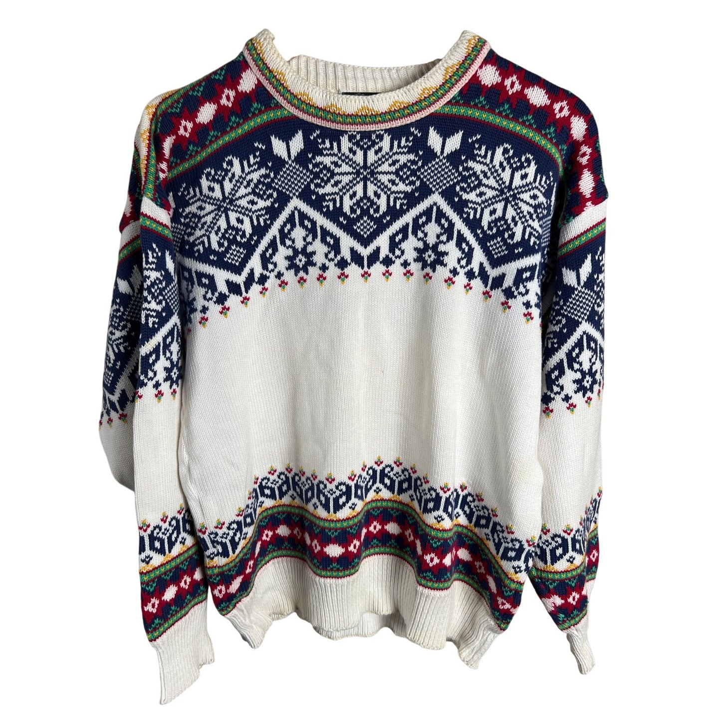 Dale of Norway Heavy Knit 100% Cotton Medium Ski Crewneck