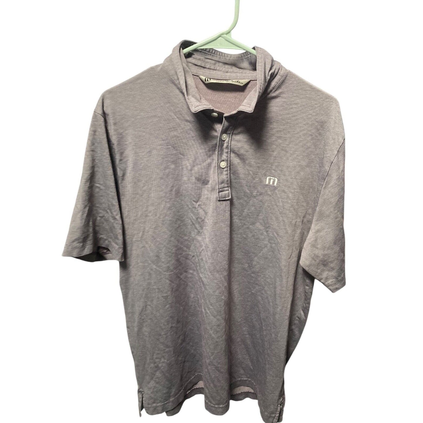Travis Mathew Polo Shirt Men Large Gray Performance Golf Short Sleeve