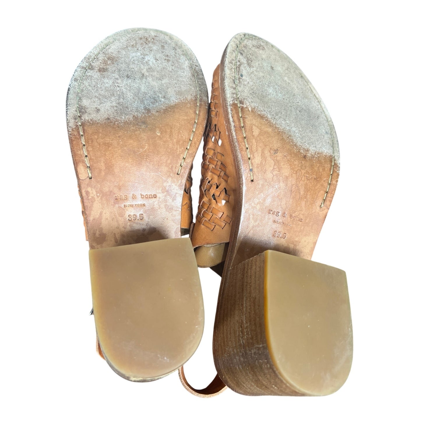 Rag & Bone New York 39.5 Woven Leather Open Toe Slingback Sandal 9.5