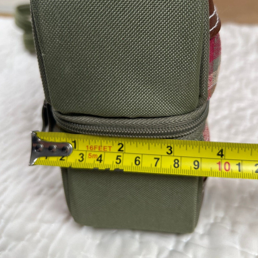 NWT Longaberger Homestead Plastic Wine Cups Plaid Crossbody Bag