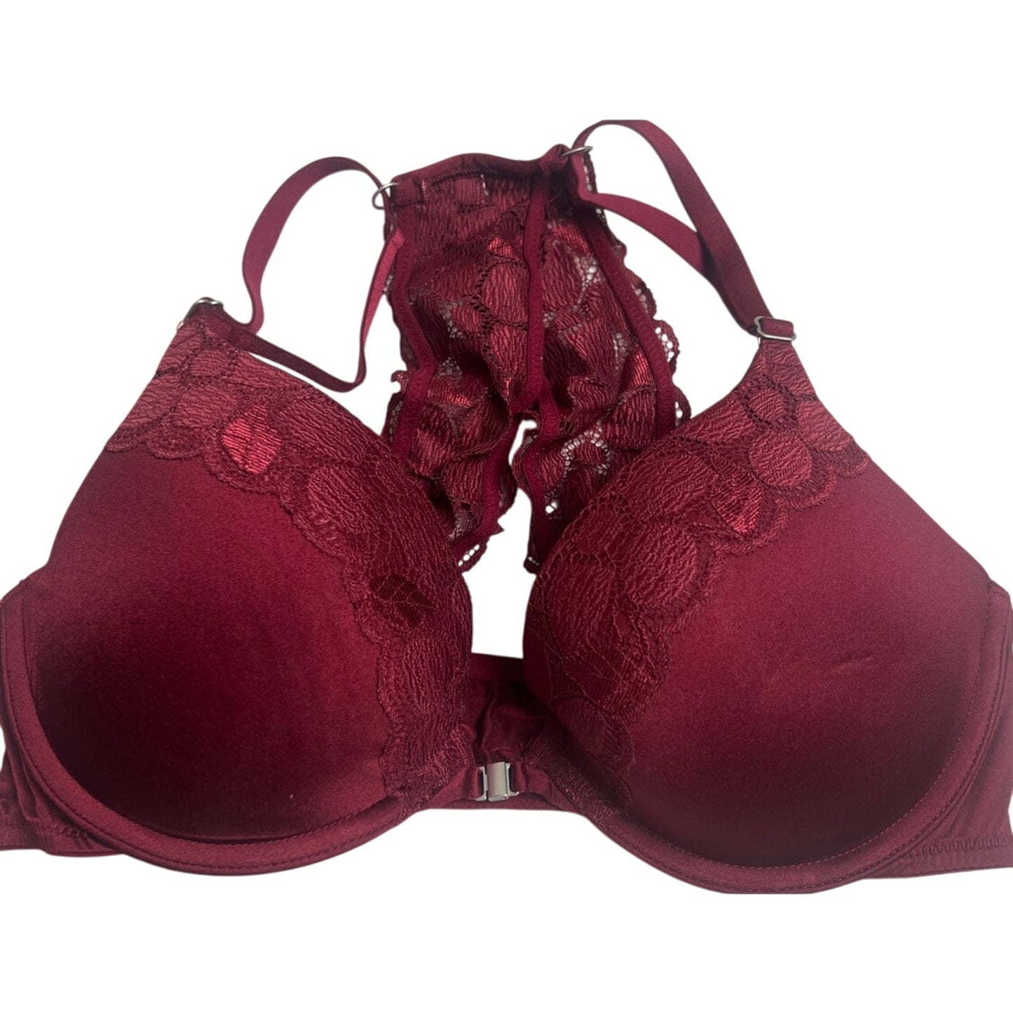 Auden Bra Plunge Push up Racerback Red 34C