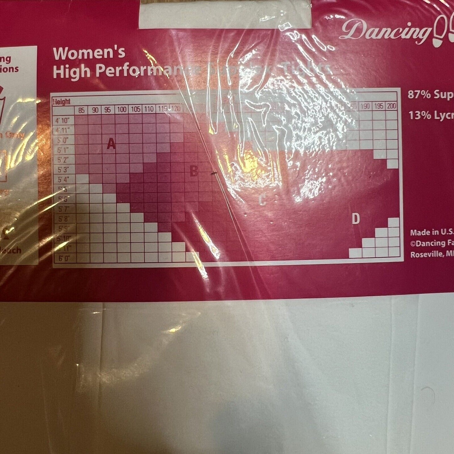 NEW Dancing Fair Women's Ultimate Performance Tights 810 White Size B