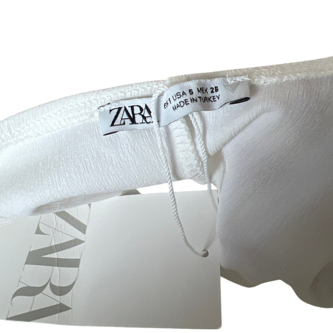 Zara NWT Midi Draped White Dress Size Small S