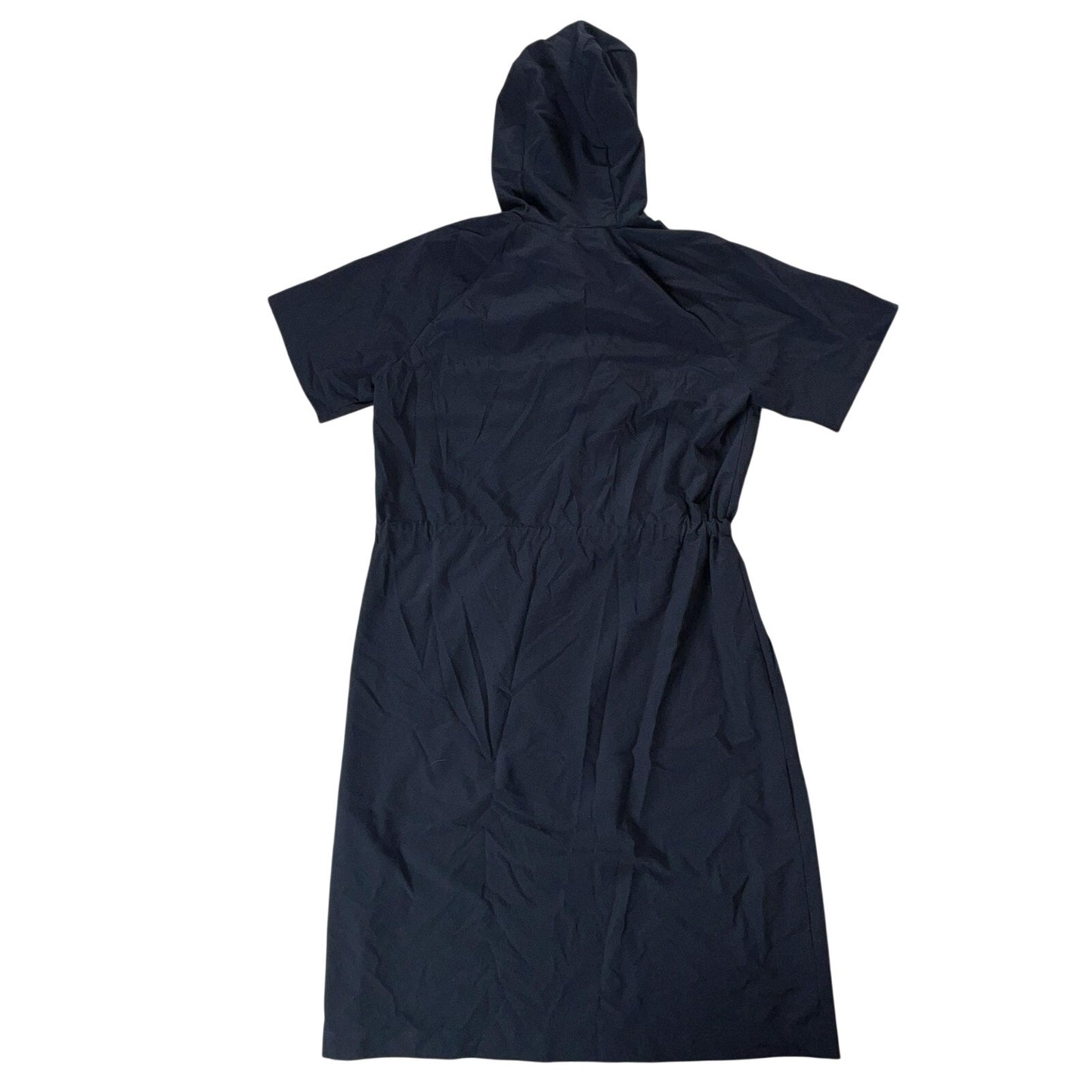 JANE LUSHKA Tunic Womens M Black Hooded Adjustable Pockets Waffle-Knit