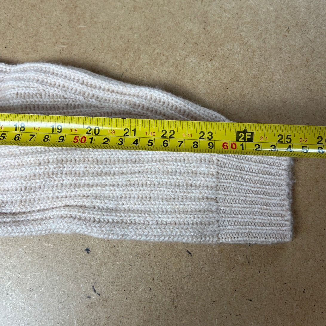 Naadam Merino Wool Cashmere Fisherman Turtleneck Winter White Women's size Small