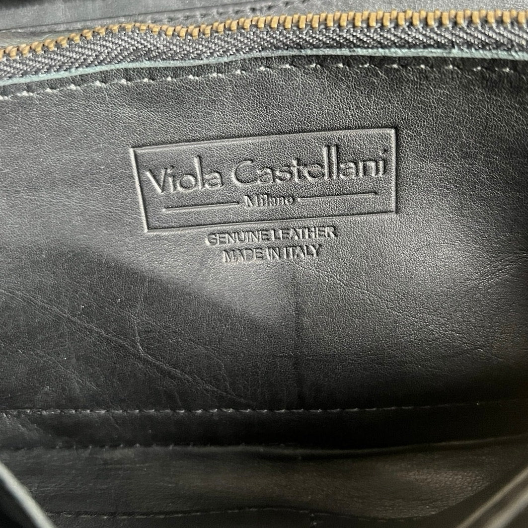Viola Castellani Milano Genuine Leather Woven Hand Purse