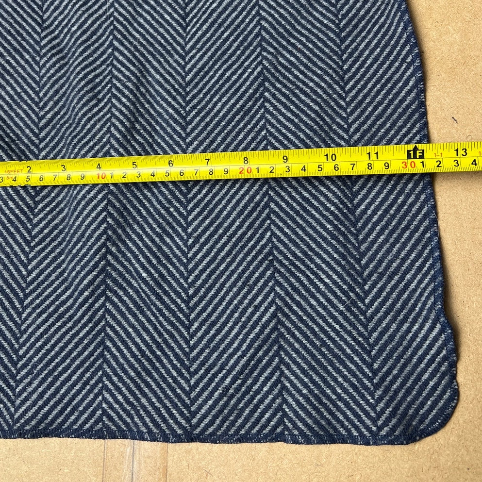 Faribult Woolen Mill Blue/White Stripes 100% Wool Scarf