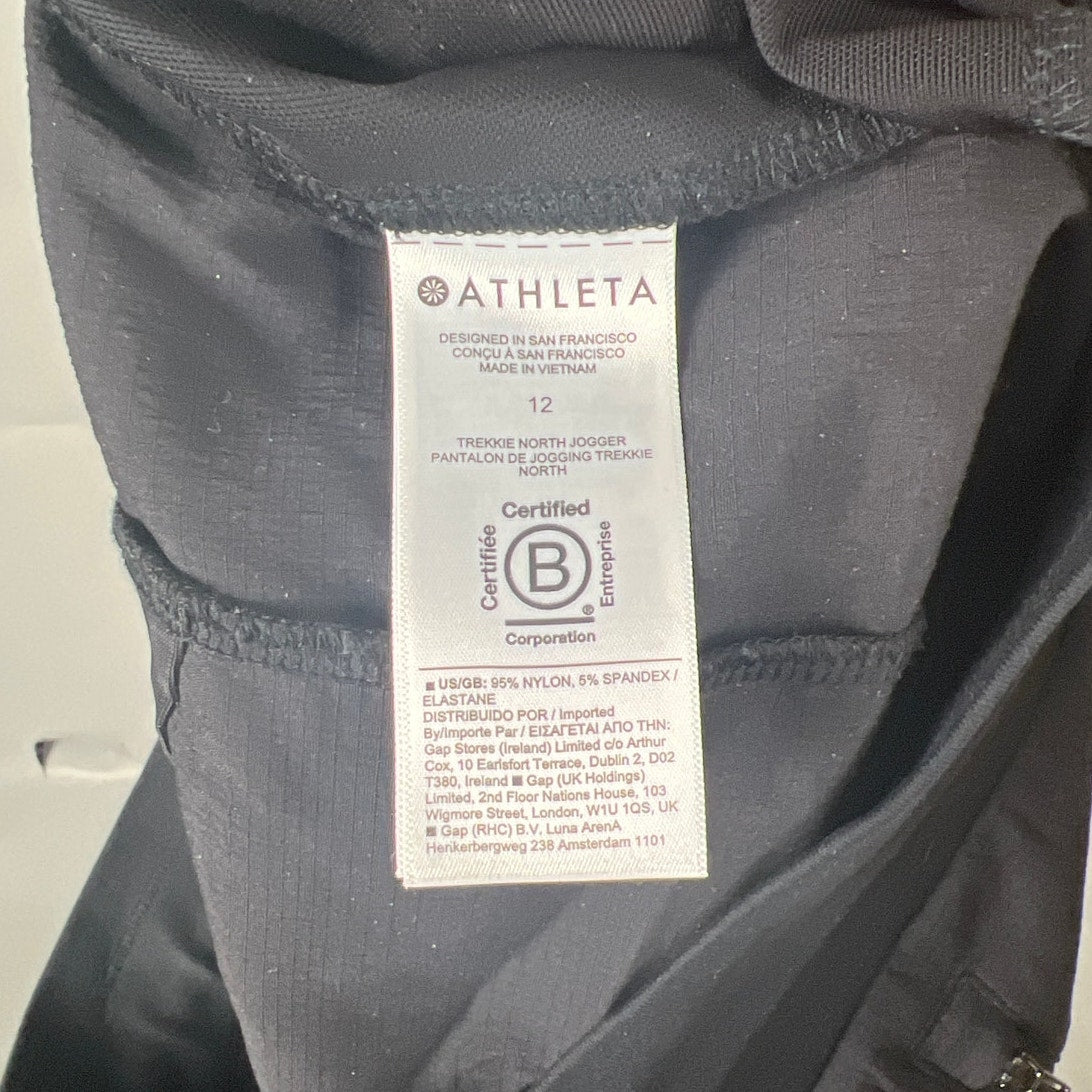 Athleta Size 12 Nylon Black Trekkie North Jogger Sweatpants