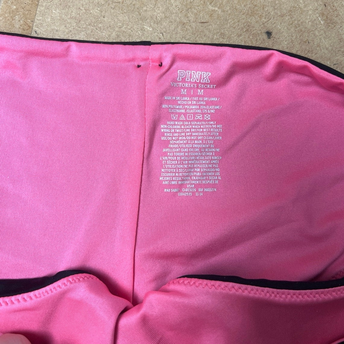 PINK Victoria's Secret Bottom Womens M Black Bikini Lined Elastic Waist Logo