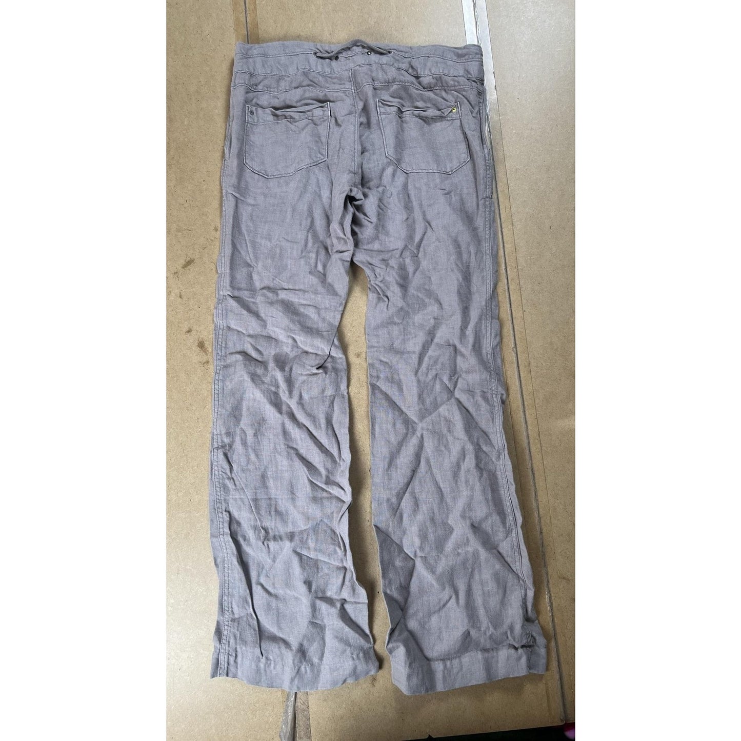 Hei Hei Pants Womens 8 Gray Chambray Cargo Drawstring Elastic Waist Pockets