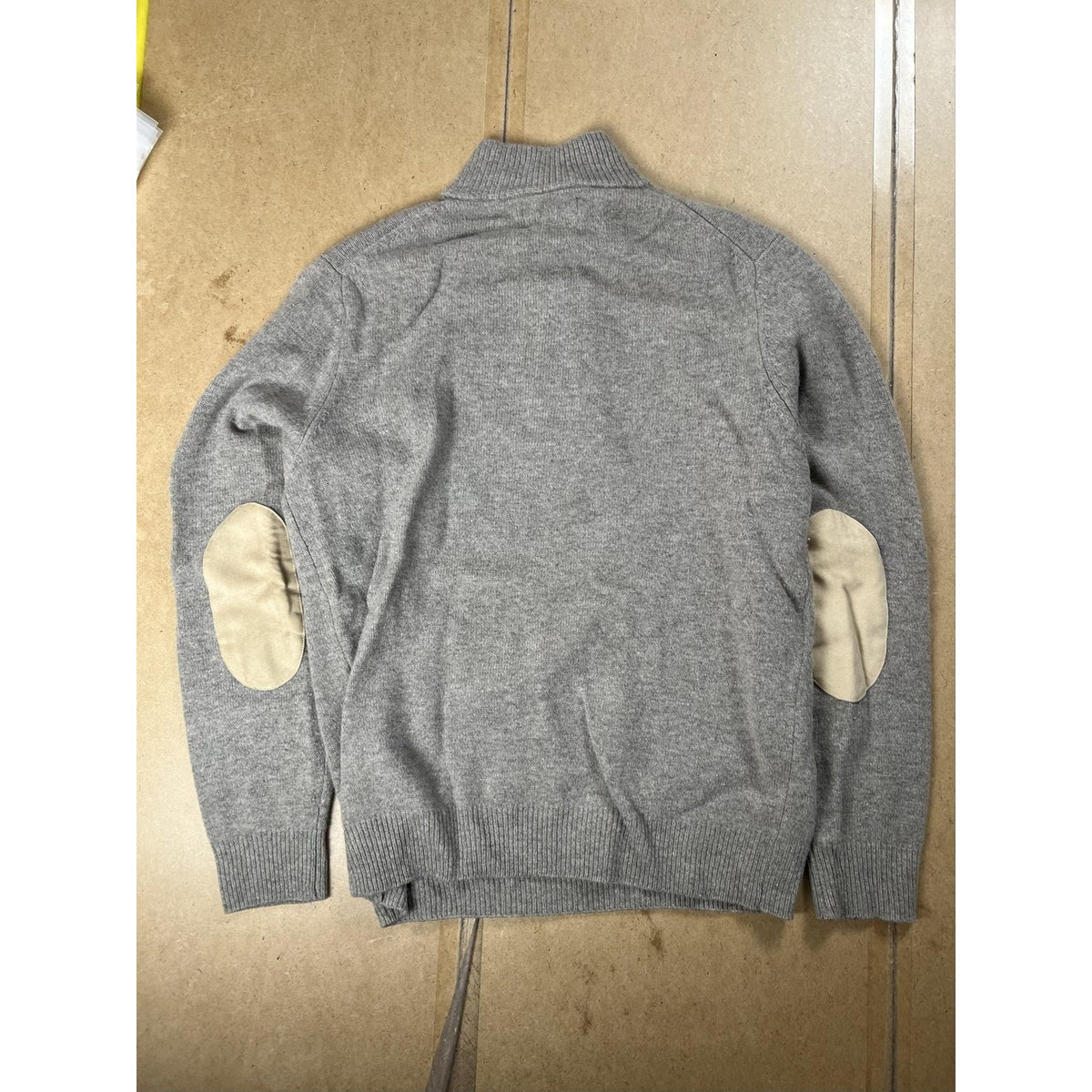 Barbour Sweater Mens L Gray Henley Mock Neck Bamboo Ribbed Button Pullover
