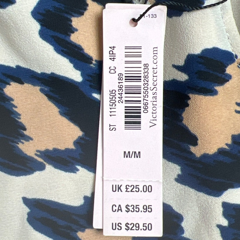 Victoria Secret NWT Tie Back Cami Reversible Nude Cheetah Medium