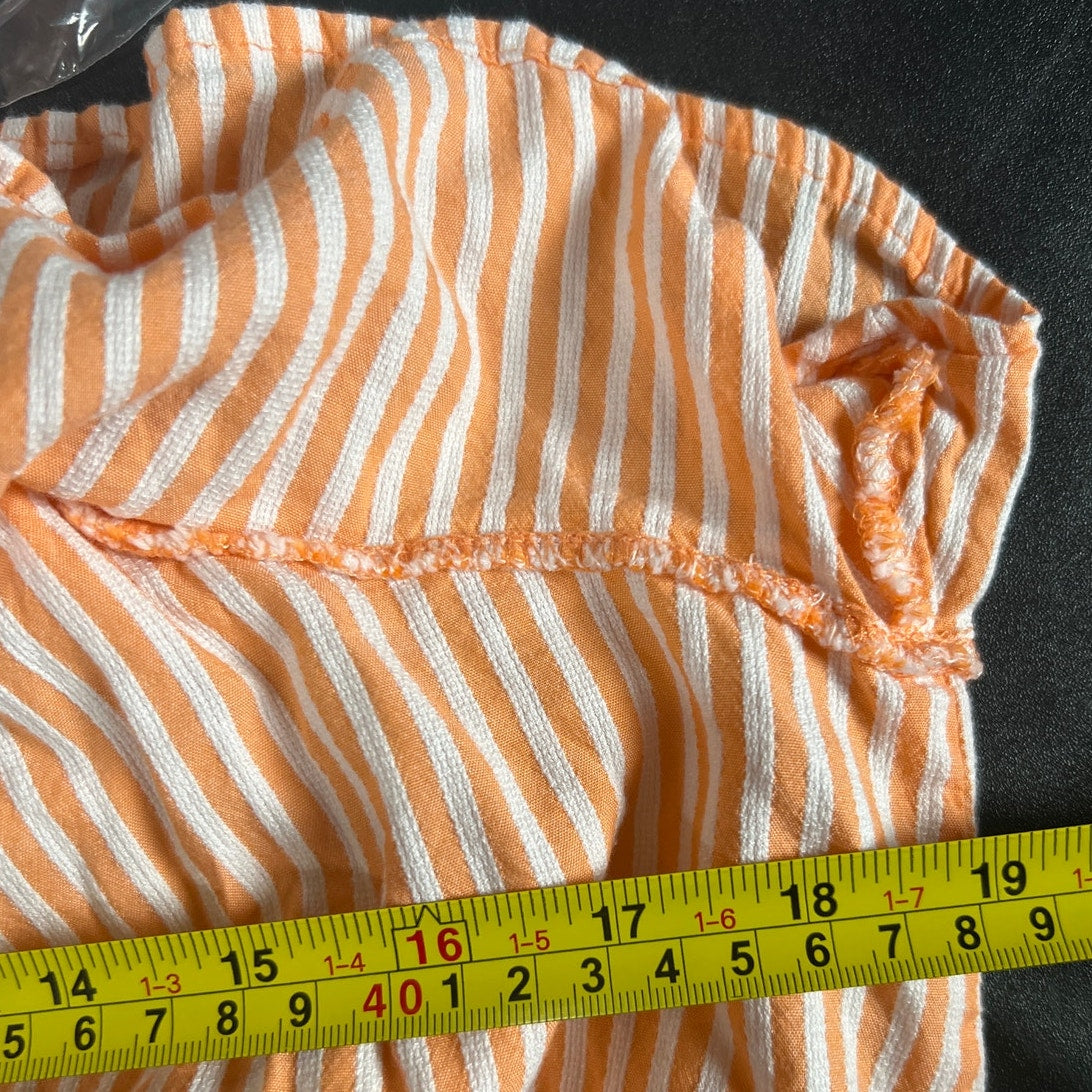 Michael Kors Striped Dress Size XL Summer Dress Boho Peasant Ruffle Neck