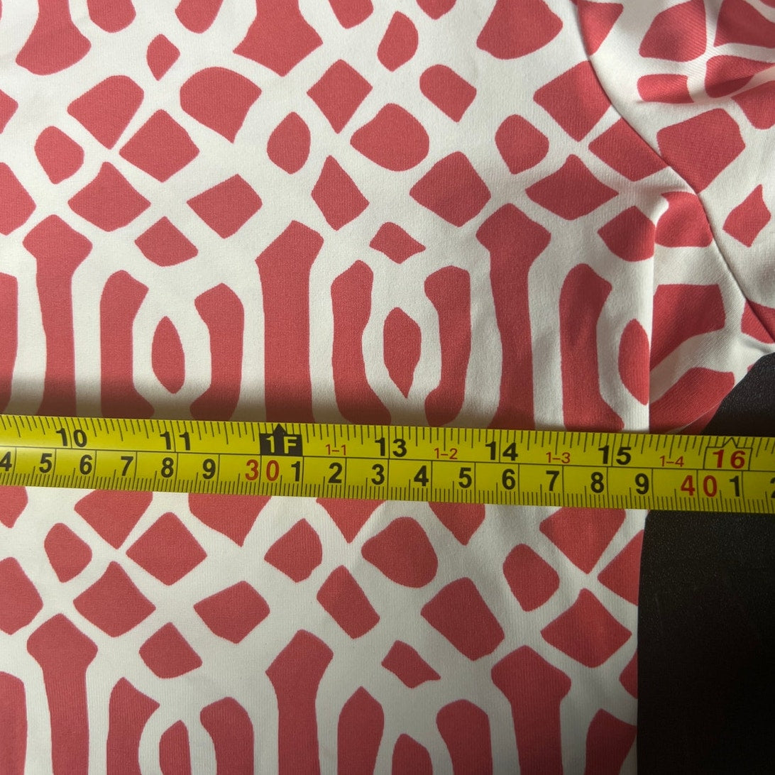 J McLaughlin Nylon Women Pink Geometric Dunham Ruffle Top XS