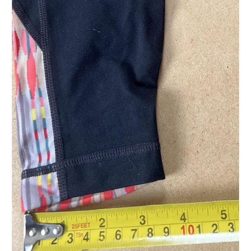 PrAna Leggings Womens S Black High Rise Ankle Yoga Colorblock Nylon Spandex