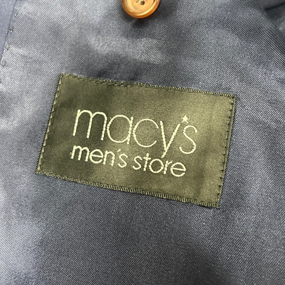 Ralph Lauren Macy's Men's Store Blue Blazer 46L 100% Wool