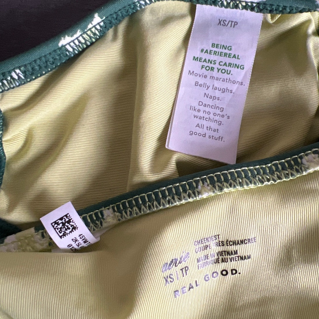 Aerie Polka Dot Bikini Two Piece Green Real Good XS