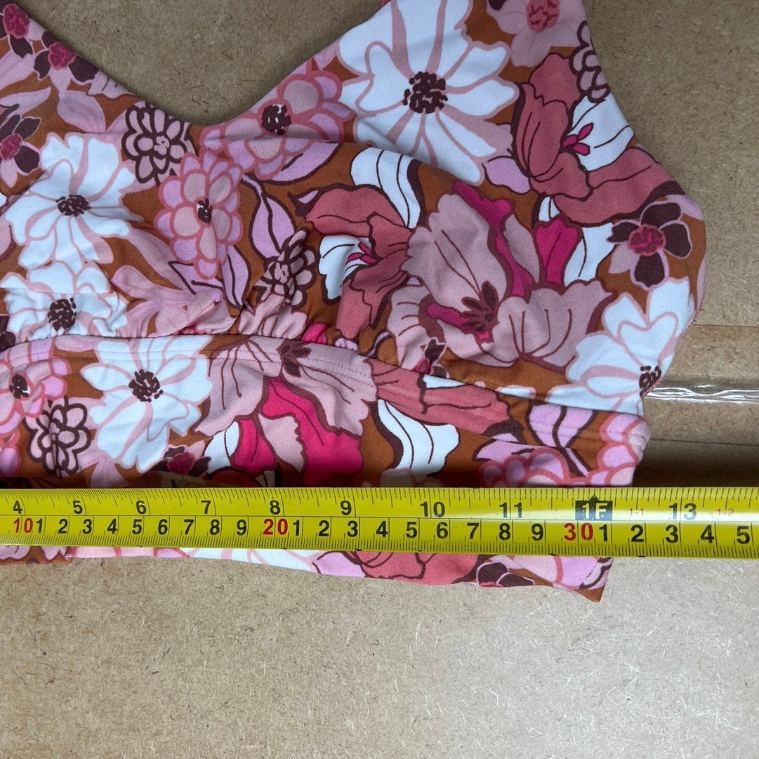 Aerie Offline Floral Pink Active Top Size Large