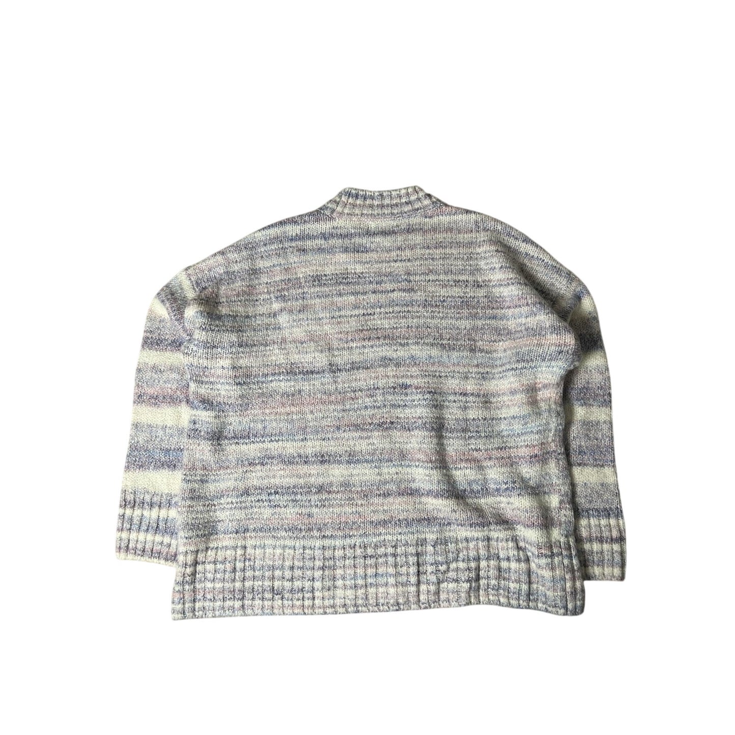 J.CREW Sweater Womens XL Multicolor Chunky-Knit Striped Crew Neck Heavyweight