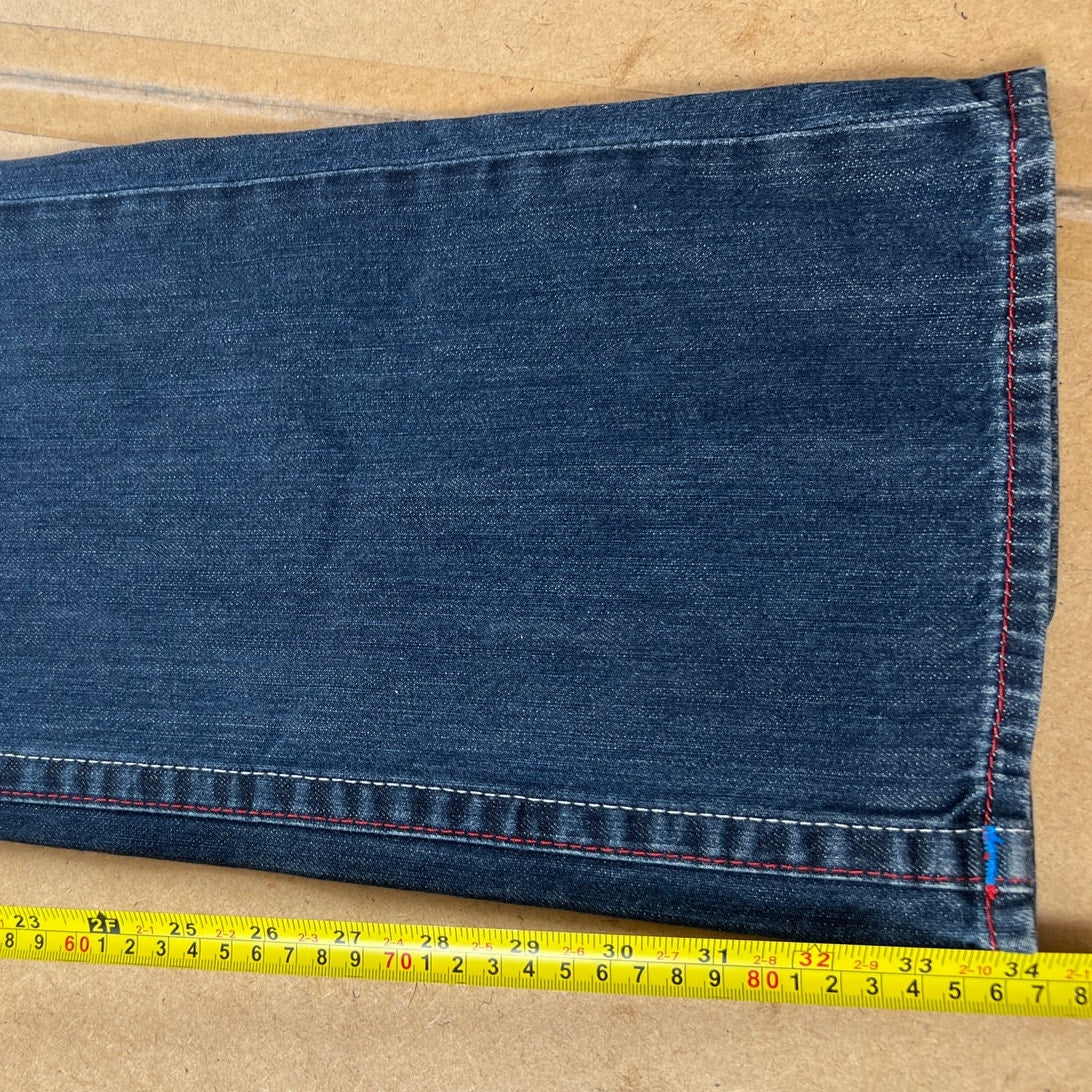True Religion Straight Leg Jeans Horseshoe Embroidery Back Flap Size 38