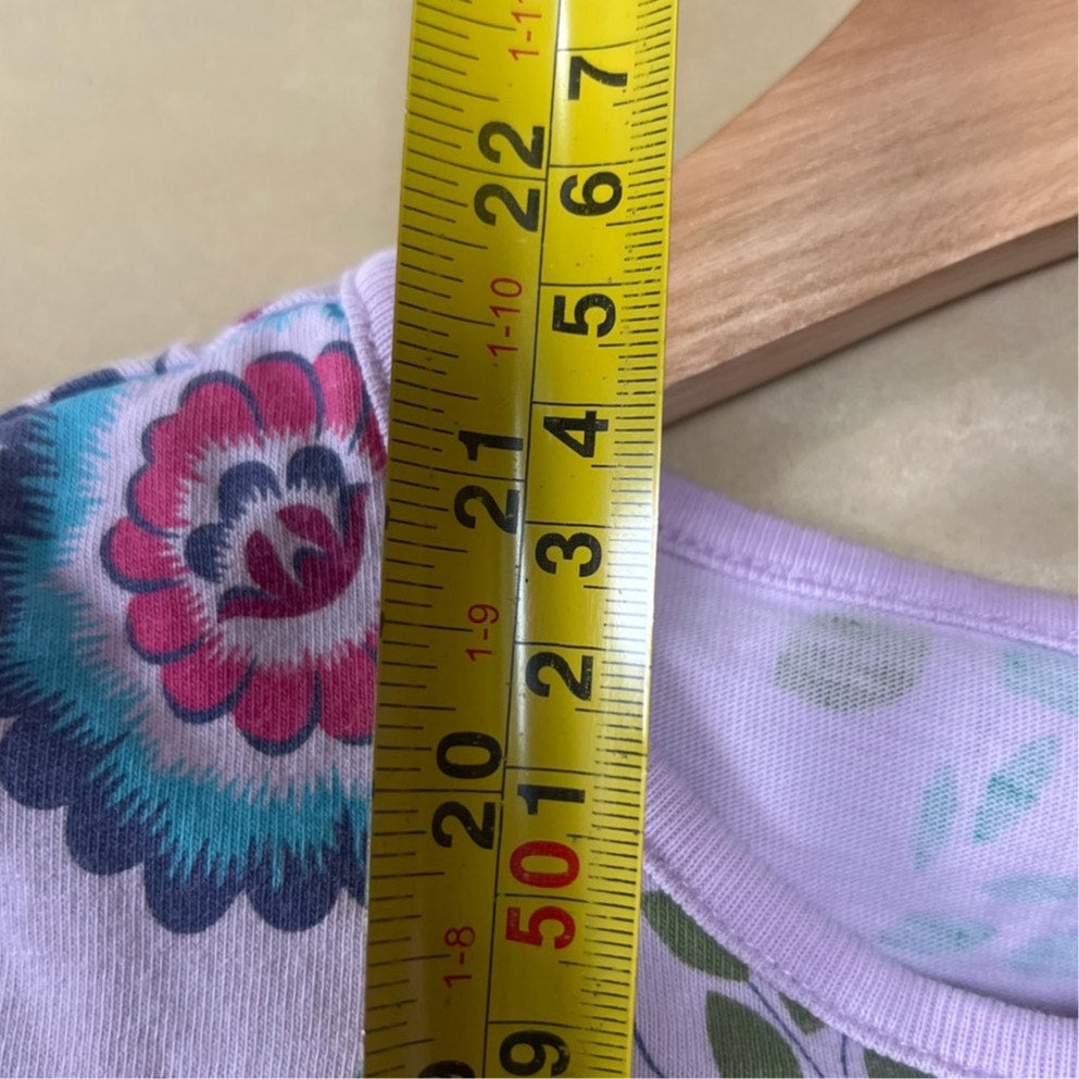 Tea Size 5 Girl Top Long Sleeve 100% Cotton Floral Pattern