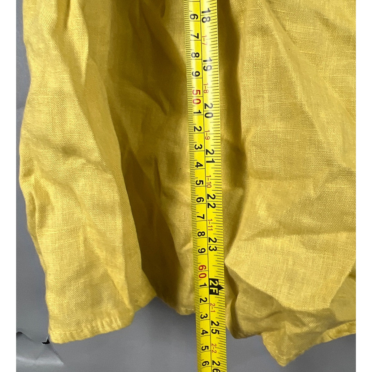 Bellambia Size Medium Made In Italy 100% Linen Women's Yellow High Tie Neck Top