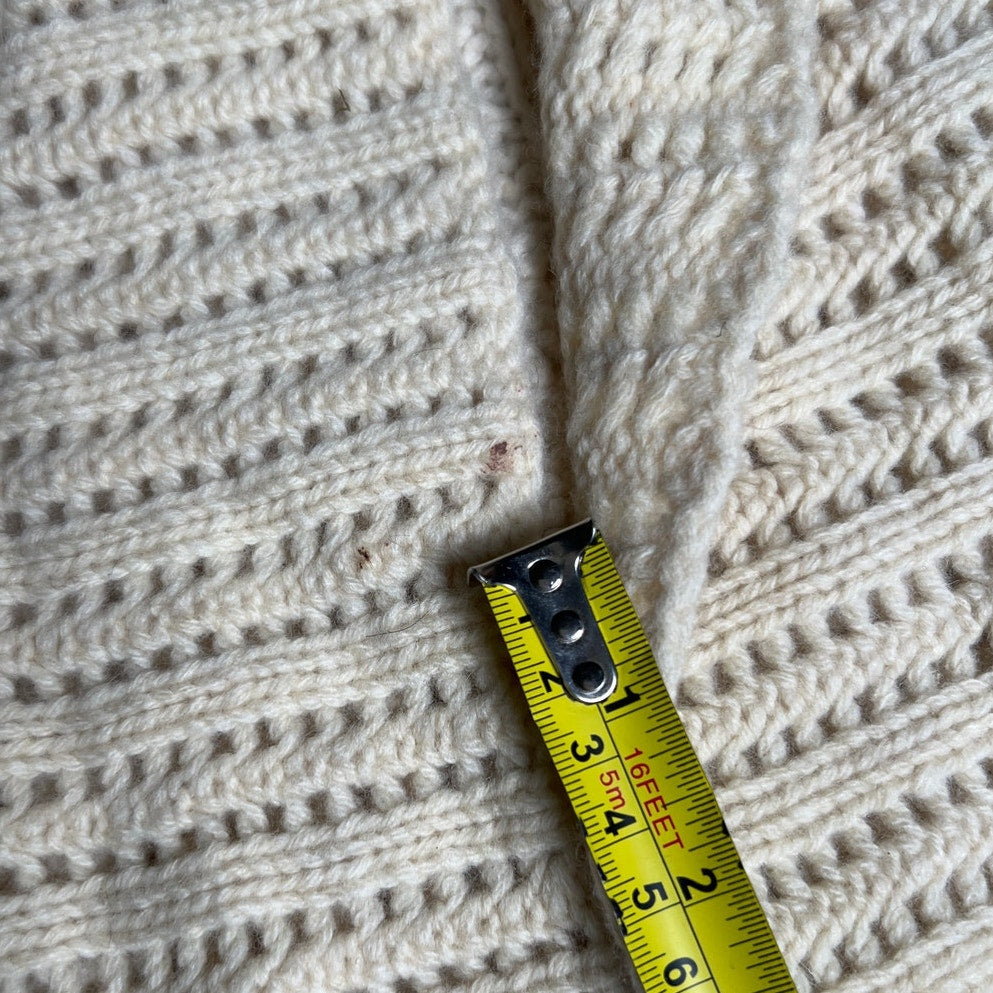 Guinevere by Anthropologie Knitted and Lace Cream Vintage Inspired Sweater Size S