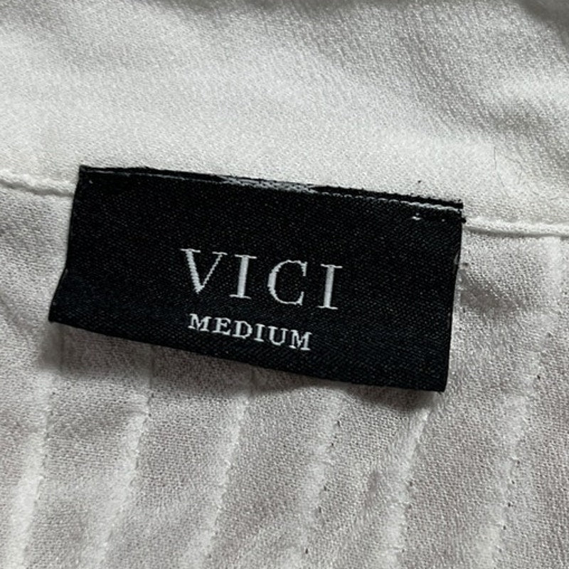 Vici Women's Shirt Wide Long Sleeve White Button Up Top Size Medium M