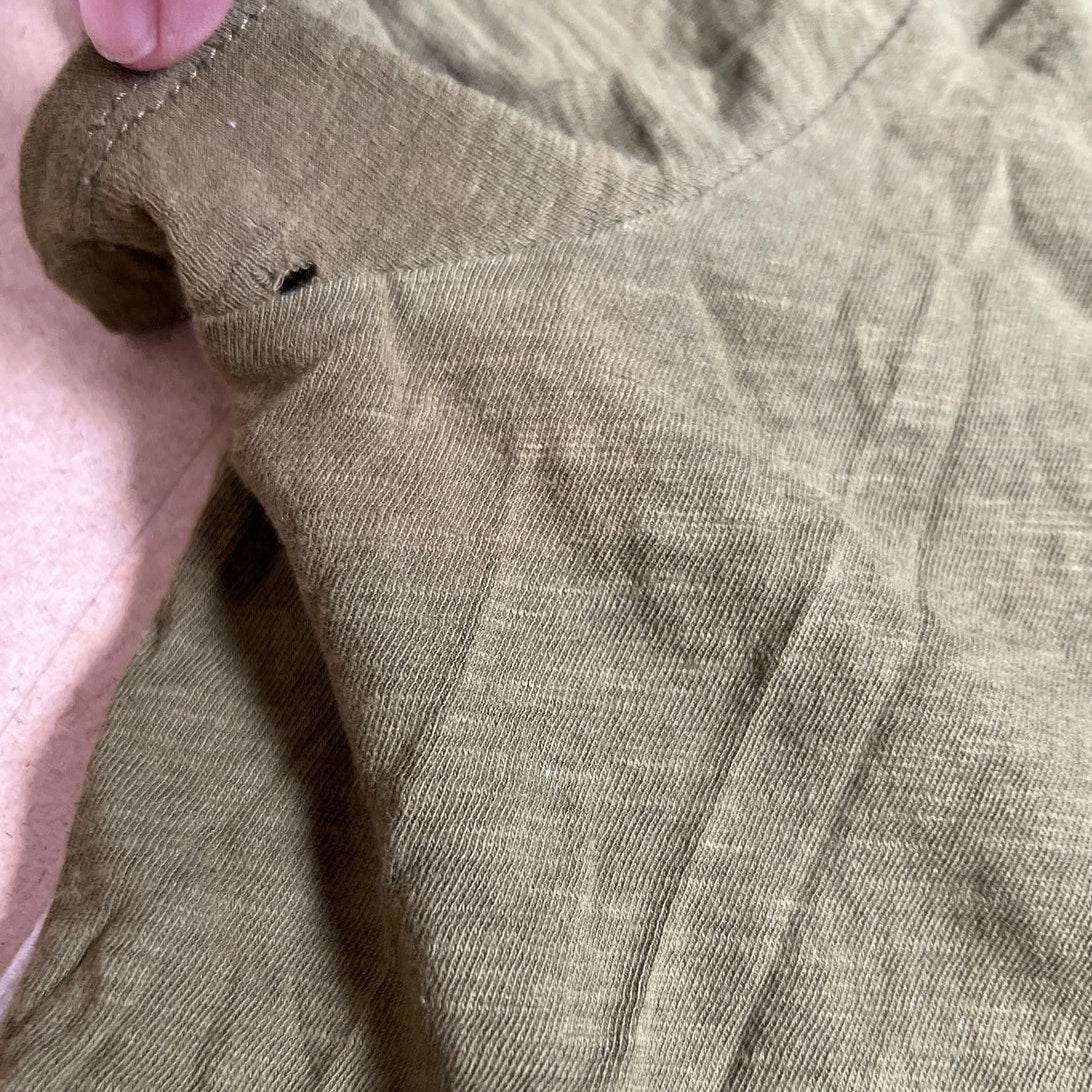 Madewell Olive Green V-Neck Pocket Tee Women Size XS