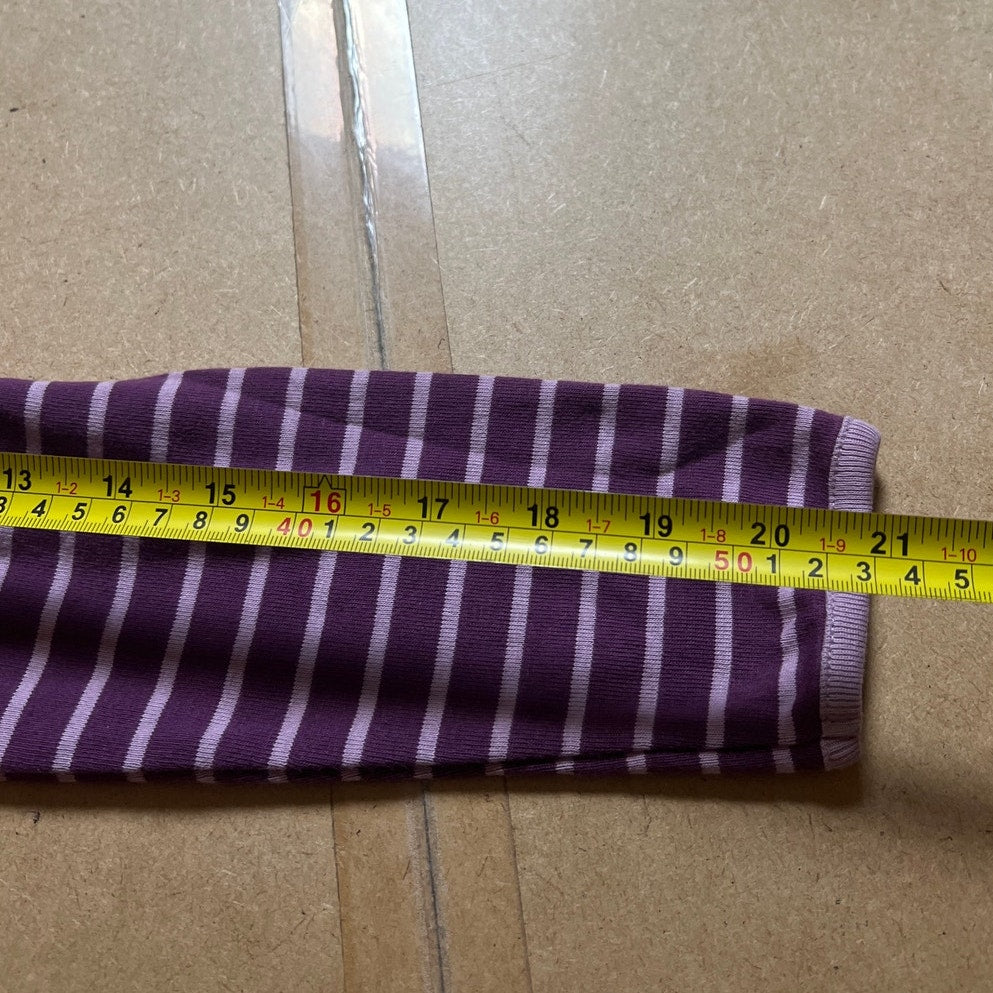 Hanna Andersson Girls Purple Striped Long Sleeve Play Dress Size 14