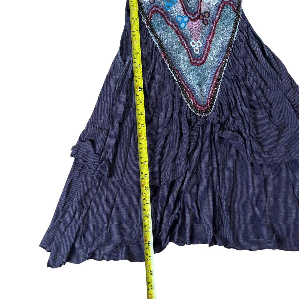 Free People Tank Womens S Purple Embellished Beaded Boho Jersey Summer